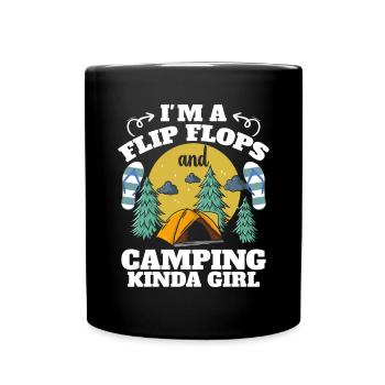 Camping Flip Flops Camper Natur Outdoor - Tasse einfarbig - Schwarz - Vorne