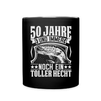 50 Jahre Angler Geschenk - Tasse einfarbig - Schwarz - Vorne
