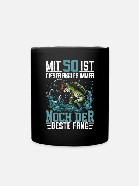 50. Angler Geburtstag Geschenkidee - Tasse einfarbig - Schwarz