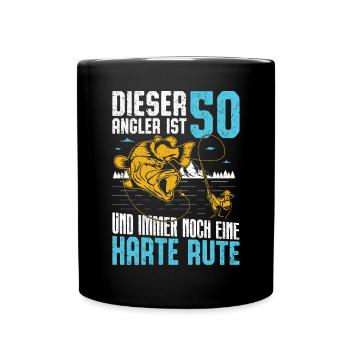 50. Angler Geburtstag 50 Jahre alt - Tasse einfarbig - Schwarz - Vorne