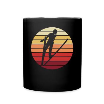 Evening flight of the ski jumper - Full Colour Mug - black - Front