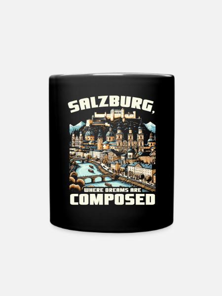 Salzburg Austria Travel Vacation Country Austrian - Full Colour Mug - black