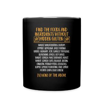 Gluten Free Gluten Intolerance - Full Colour Mug - black - Front