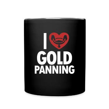 J’aime l’orpaillage, la prospection, l’exploitation des placers, l’exploitation minière - Mug uni - noir - Devant
