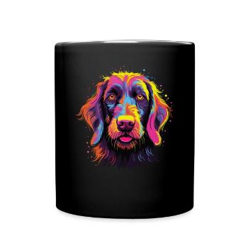 Watercolors Colorful German Wirehair - Full Colour Mug - black - Front