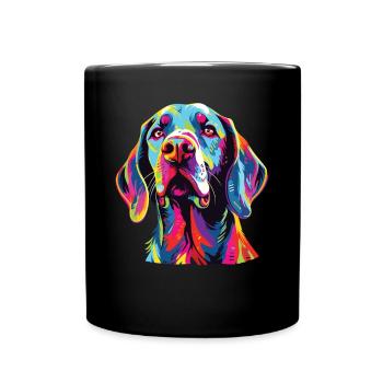 Wasserfarben Farbenfroher Harrier - Tasse einfarbig - Schwarz - Vorne