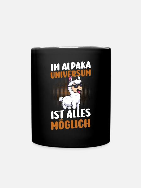 Alpaka - Tasse einfarbig - Schwarz