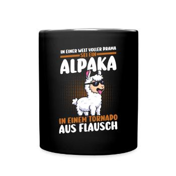 Alpaka - Tasse einfarbig - Schwarz - Vorne