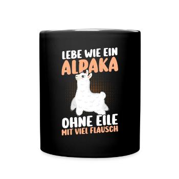 Alpaka - Tasse einfarbig - Schwarz - Vorne