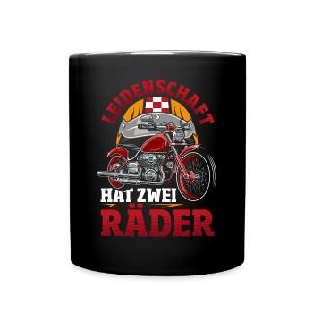 Motorrad, Motorradhelm, Motorradbekleidung, Bestes - Tasse einfarbig - Schwarz - Vorne