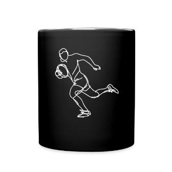 Rugbyspieler Zeichnung - Tasse einfarbig - Schwarz - Vorne