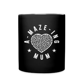 Une maman labyrinthe - Mug uni - noir - Devant