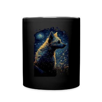 Hyäne Starry Night - Tasse einfarbig - Schwarz - Vorne