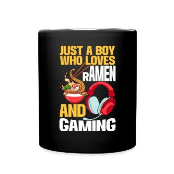 Ramen Und Gaming Japan Anime Manga Otaku - Tasse einfarbig - Schwarz - Vorne