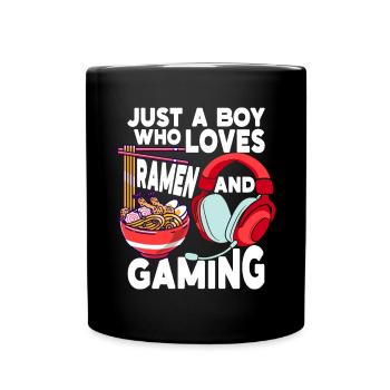 Ramen Und Gaming Japan Anime Manga Otaku - Tasse einfarbig - Schwarz - Vorne