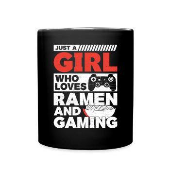Ramen Und Gaming Japan Anime Manga Otaku - Tasse einfarbig - Schwarz - Vorne