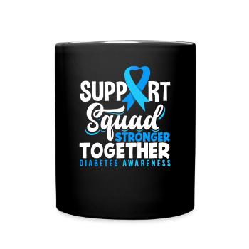 T1D Diabetes Type 1 Diabetic Gift - Full Colour Mug - black - Front