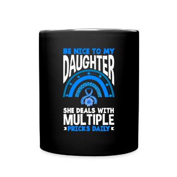 T1D Diabetes Type 1 Diabetic Gift - Full Colour Mug - black - Front