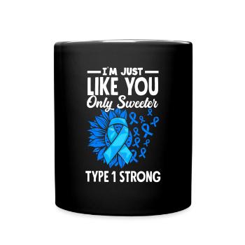 Cadeau pour diabétiques de type 1 pour diabétiques de type 1 - Mug uni - noir - Devant