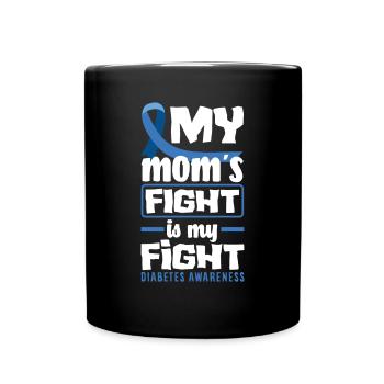 T1D Diabetes Type 1 Diabetic Gift - Full Colour Mug - black - Front