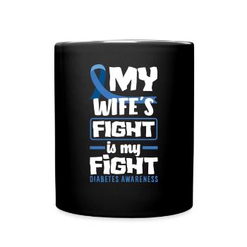 T1D Diabetes Type 1 Diabetic Gift - Full Colour Mug - black - Front