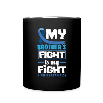 T1D Diabetes Type 1 Diabetic Gift - Full Colour Mug - black - Front