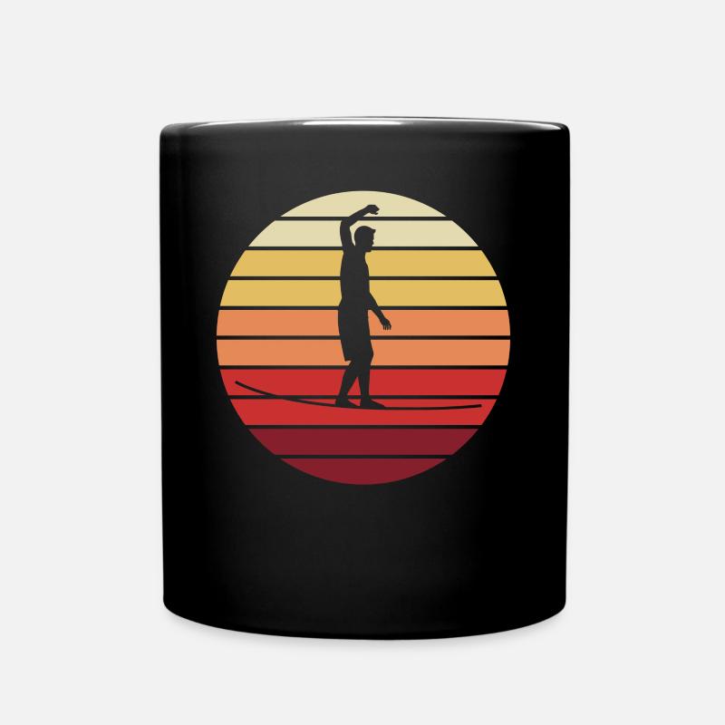 Sonnenuntergang Slackline - Tasse einfarbig - Schwarz