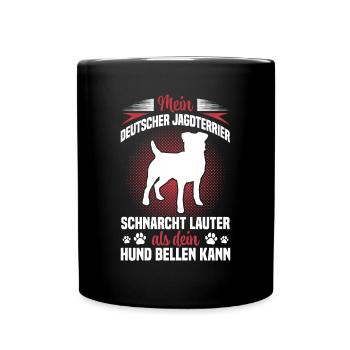 Jagdterrier schnarcht lauter Deutscher Jagdterrier - Tasse einfarbig - Schwarz - Vorne