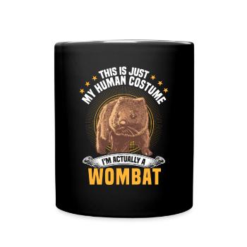 Just a Wombat Costume Australia Marsupial - Full Colour Mug - black - Front