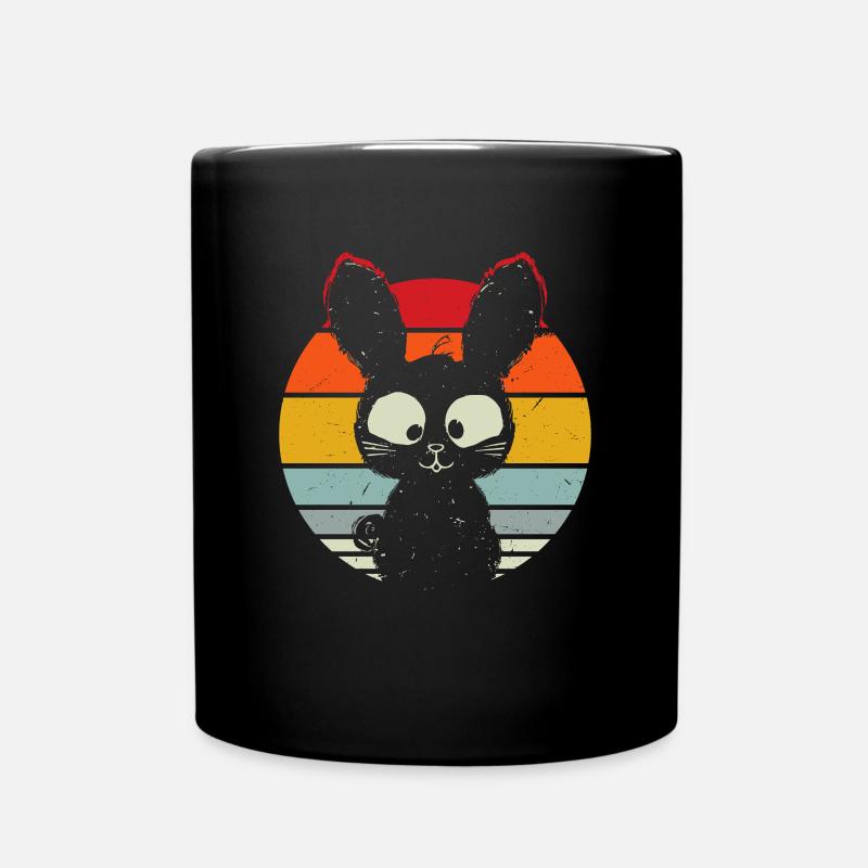 Lapin, lapin, lapin rétro, lapin de Pâques, lapin de Pâques - Mug uni - noir