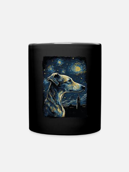 Galgo Espanol Starry Night - Tasse einfarbig - Schwarz