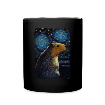 Capybara Starry Night - Full Colour Mug - black - Front