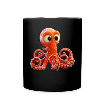 Octopus Small Octopus Cuttlefish Cute Octopus - Full Colour Mug - black - Front