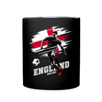 Football Angleterre Flag Joueur De Drapeau Grunge - Mug uni - noir - Devant