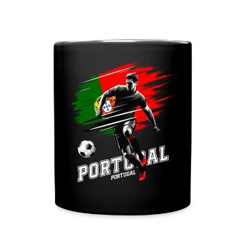 Football Portugal Flag Flag Player Grunge - Full Colour Mug - black - Front