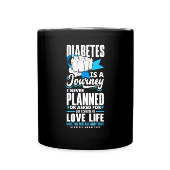 T1D Diabetes Typ 1 Diabetiker Geschenk - Tasse einfarbig - Schwarz - Vorne