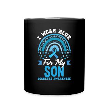 T1D Diabetes Typ 1 Diabetiker Geschenk - Tasse einfarbig - Schwarz - Vorne