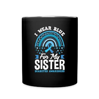 T1D Diabetes Type 1 Diabetic Gift - Full Colour Mug - black - Front