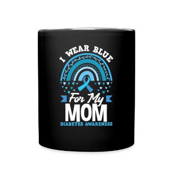 T1D Diabetes Type 1 Diabetic Gift - Full Colour Mug - black - Front
