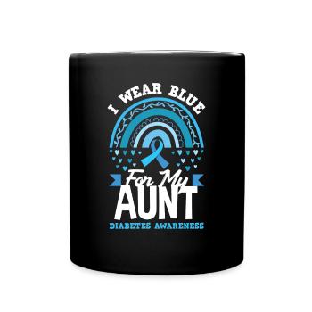 T1D Diabetes Type 1 Diabetic Gift - Full Colour Mug - black - Front