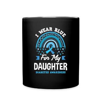 T1D Diabetes Type 1 Diabetic Gift - Full Colour Mug - black - Front
