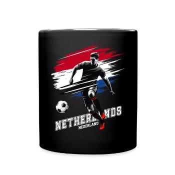 Football Pays-Bas Pays-Bas Drapeau Drapeau - Mug uni - noir - Devant