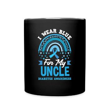 T1D Diabetes Type 1 Diabetic Gift - Full Colour Mug - black - Front