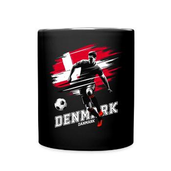 Football Danemark Danemark Flag Joueur de drapeau - Mug uni - noir - Devant