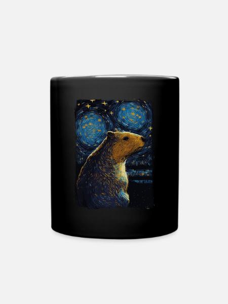 Wasserschwein Starry Night - Tasse einfarbig - Schwarz