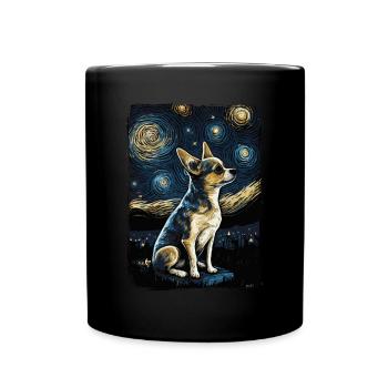 Chihuahua Nuit étoilée - Mug uni - noir - Devant
