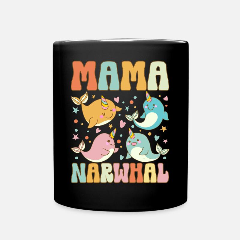 Groovy Narval Maman Narval Amant - Mug uni - noir