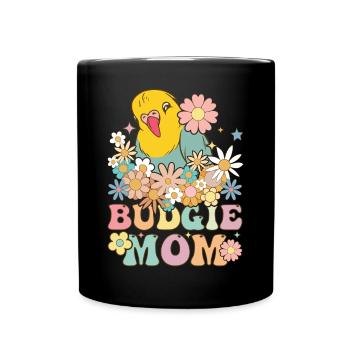 Groovy Perruche Perruche Perroquet Femelle - Mug uni - noir - Devant