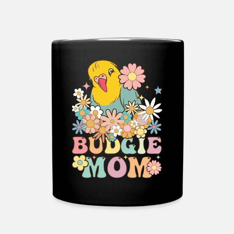 Groovy Perruche Perruche Perroquet Femelle - Mug uni - noir