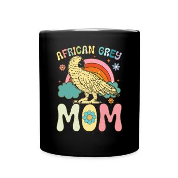Groovy Perroquet Maman Perroquet Oiseau Femme - Mug uni - noir - Devant